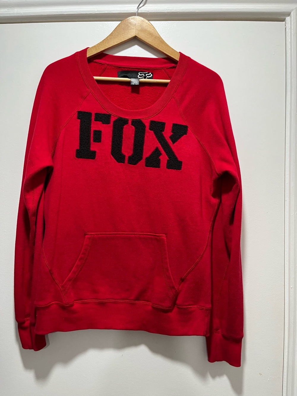 Fox Racing Red Sweatshirt fleece Pullover Large Pockets